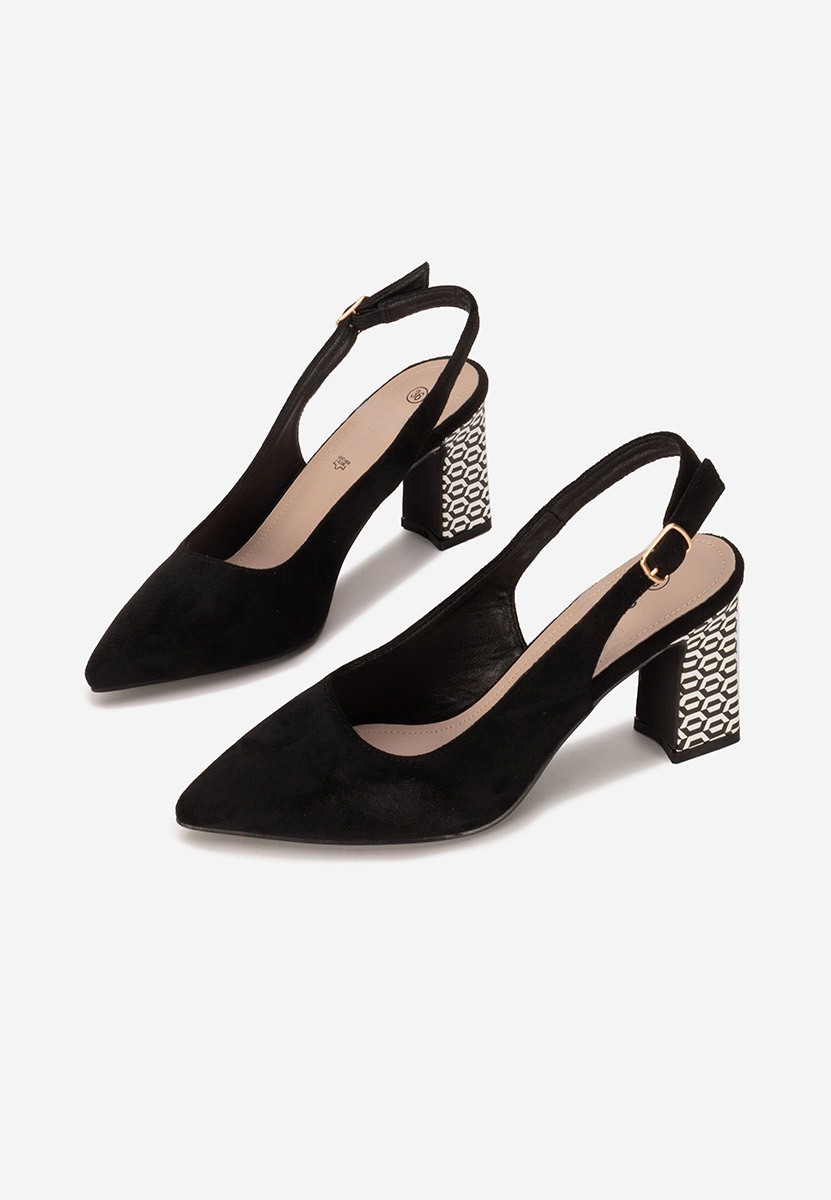 Γόβες slingback Lunessa μαύρα