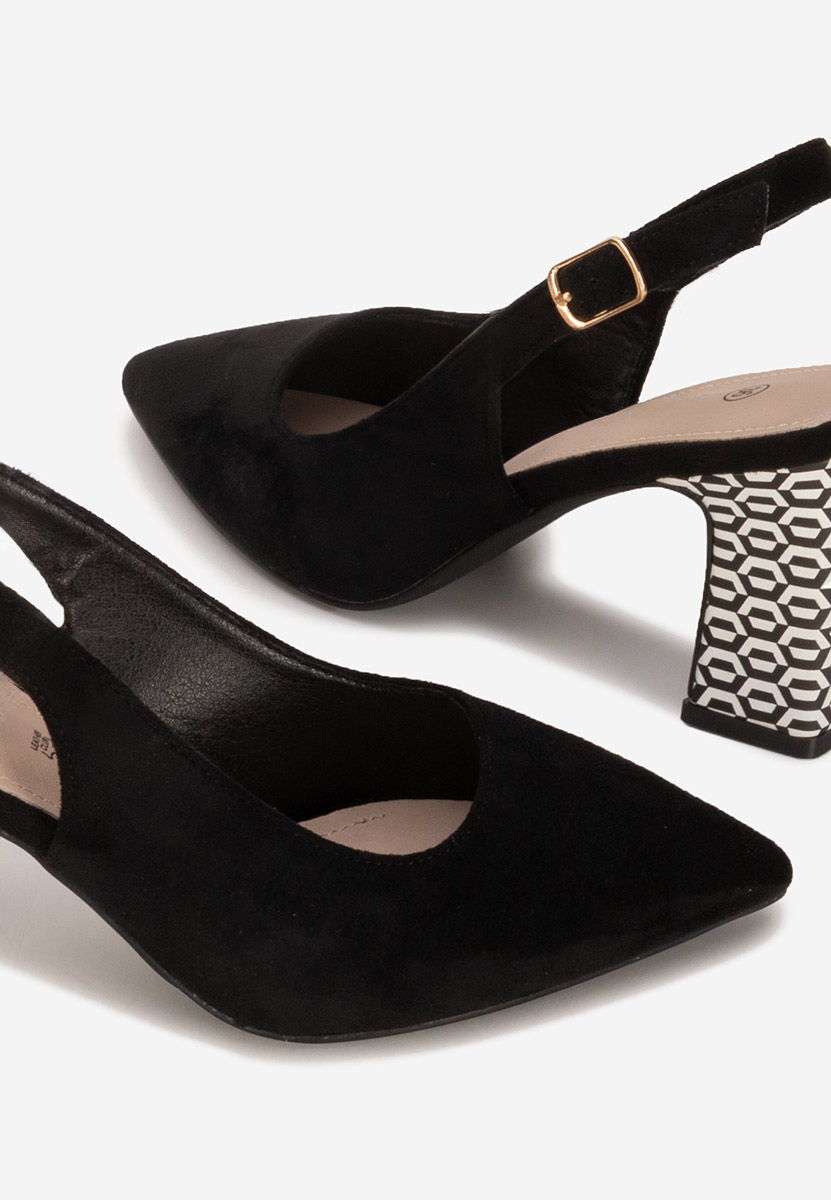 Γόβες slingback Lunessa μαύρα