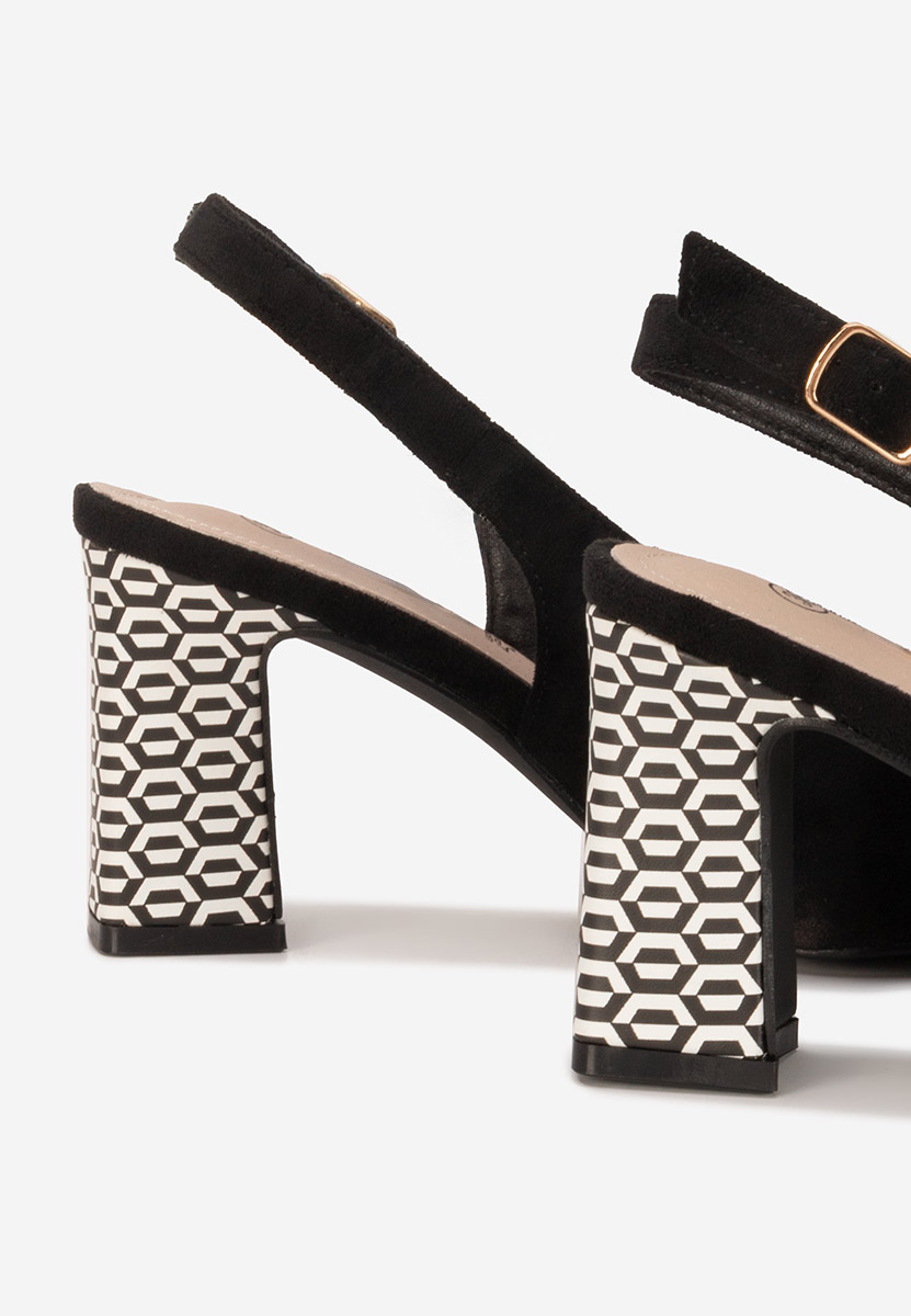Γόβες slingback Lunessa μαύρα