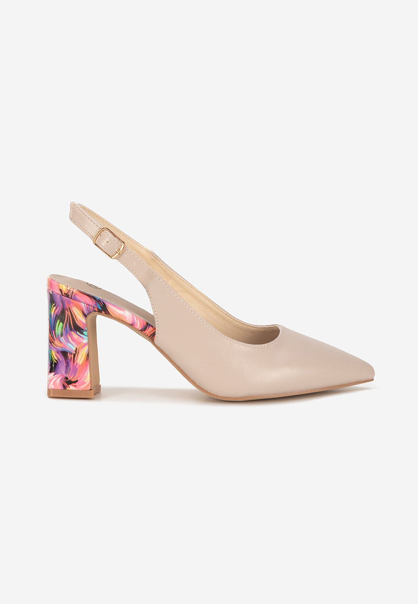 Γόβες slingback Lunessa μπεζ
