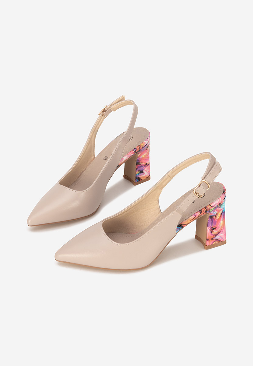 Γόβες slingback Lunessa μπεζ