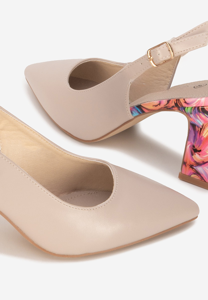 Γόβες slingback Lunessa μπεζ