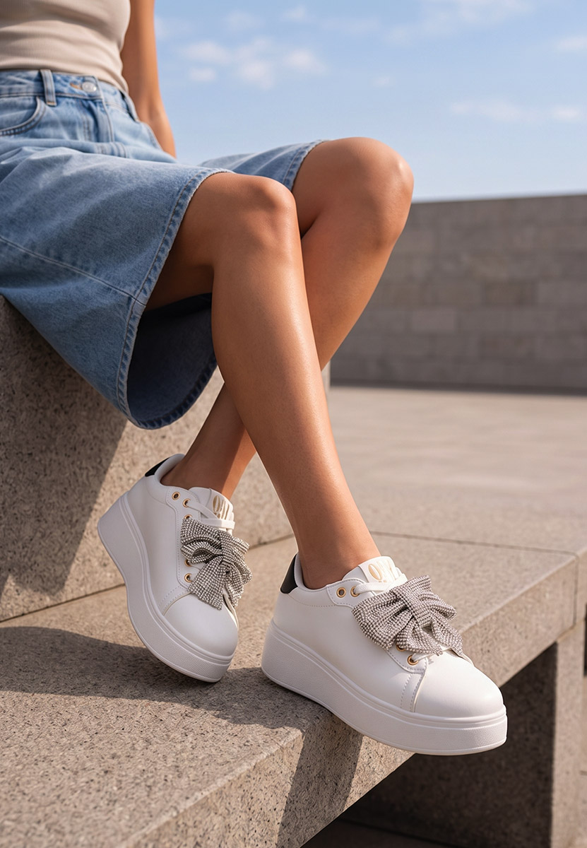 Sneakers με πλατφόρμα Hermila V3 λευκά