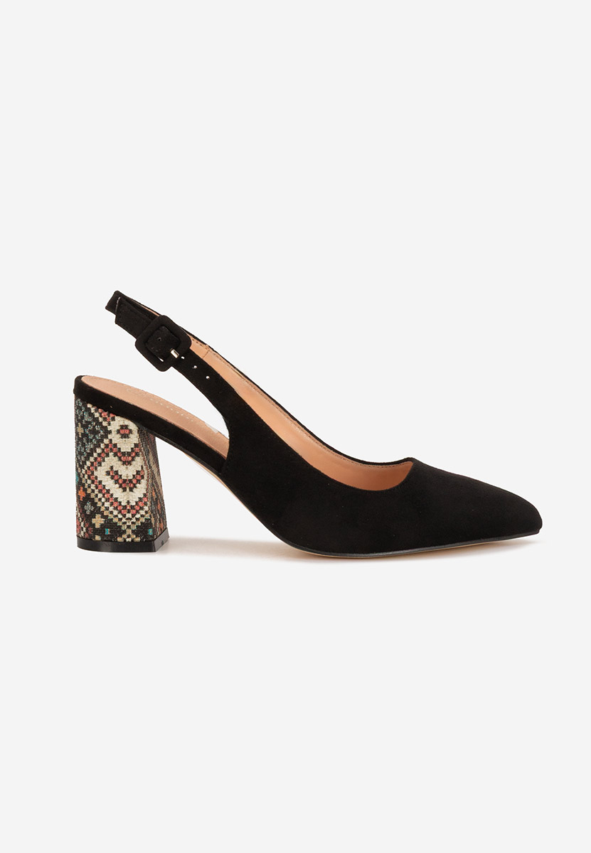 Γόβες slingback Alesiella μαύρα