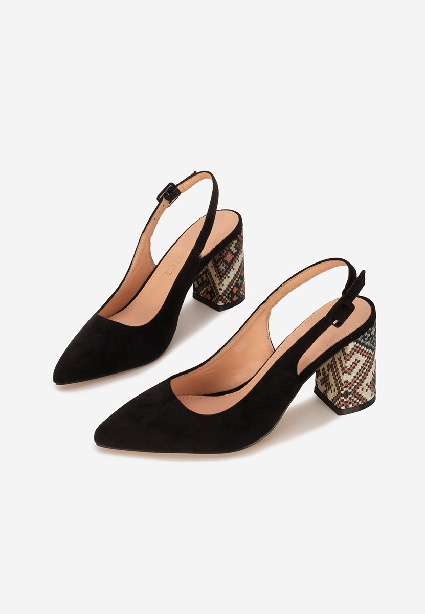 Γόβες slingback Alesiella μαύρα