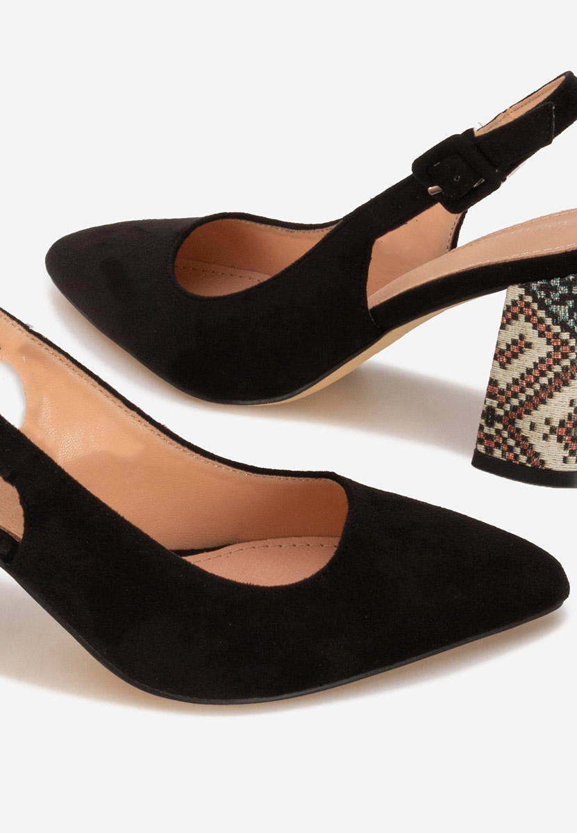 Γόβες slingback Alesiella μαύρα