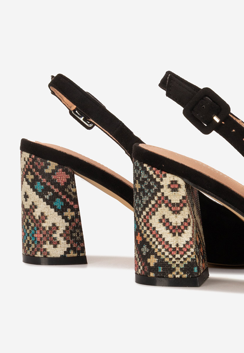 Γόβες slingback Alesiella μαύρα