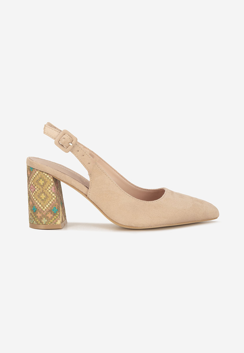 Γόβες slingback Alesiella μπεζ