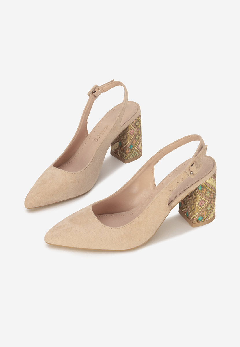 Γόβες slingback Alesiella μπεζ
