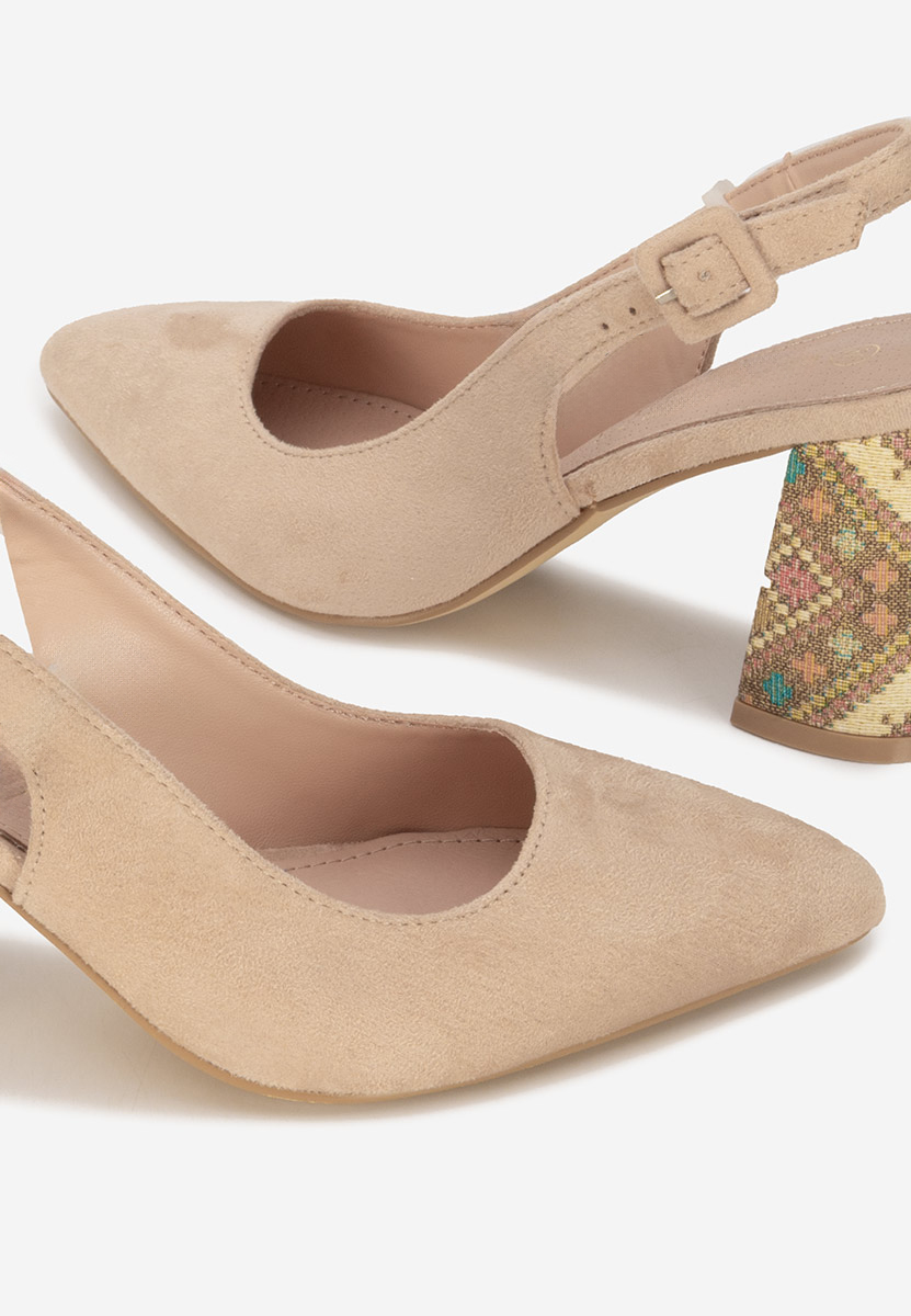 Γόβες slingback Alesiella μπεζ
