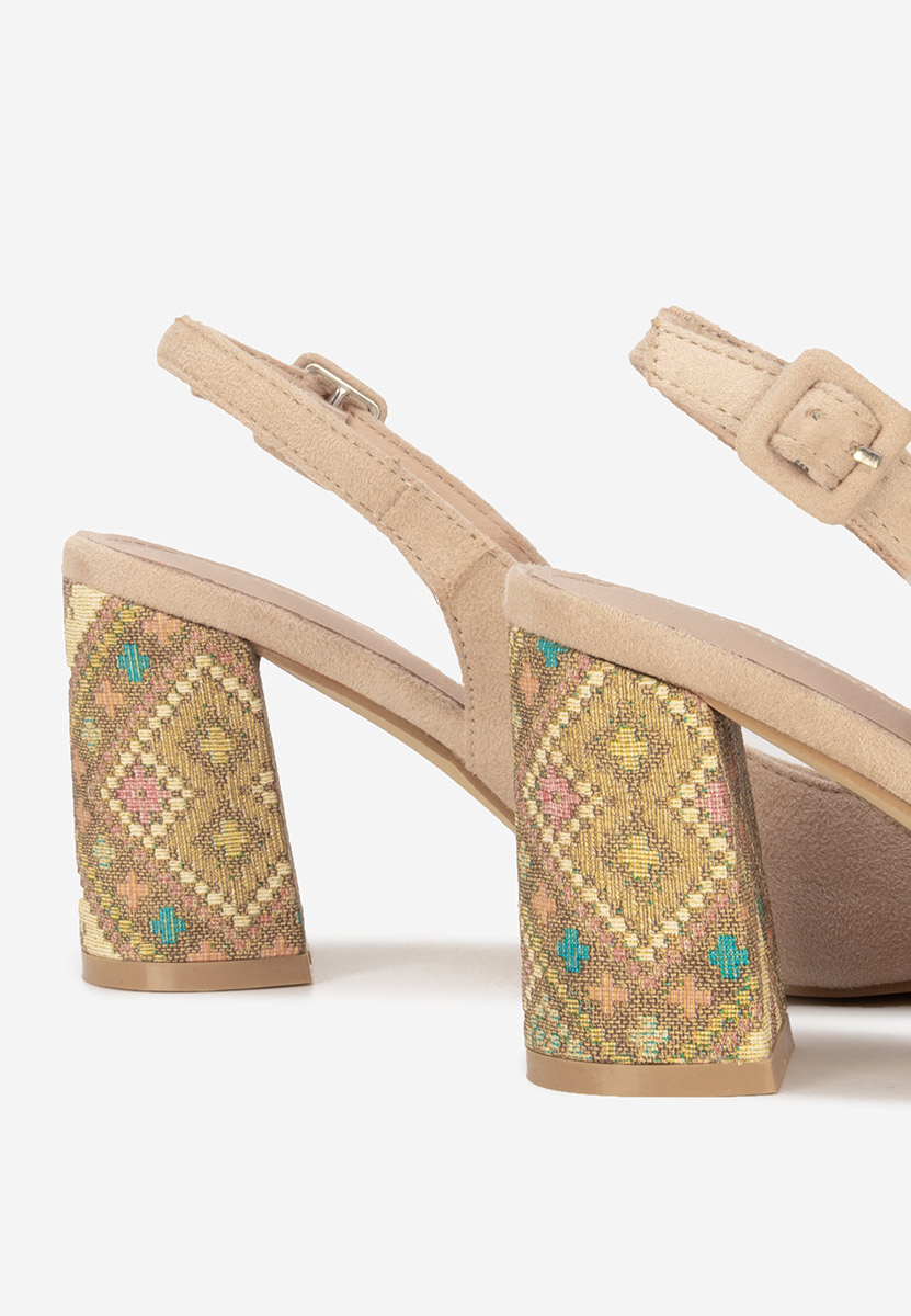 Γόβες slingback Alesiella μπεζ