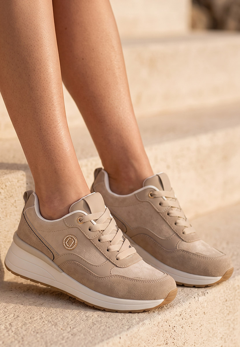 Sneakers με πλατφόρμα Sindya μπεζ