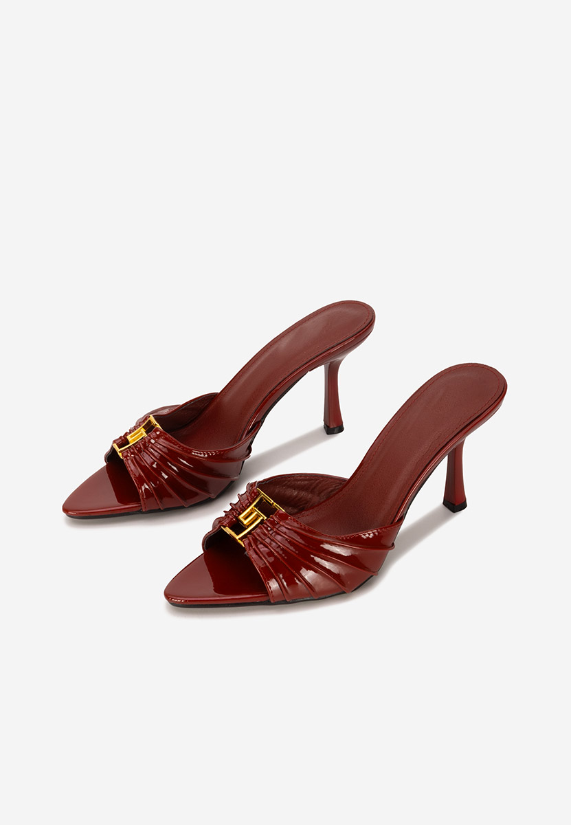 Mules με λεπτο τακουνι Lietna bordo