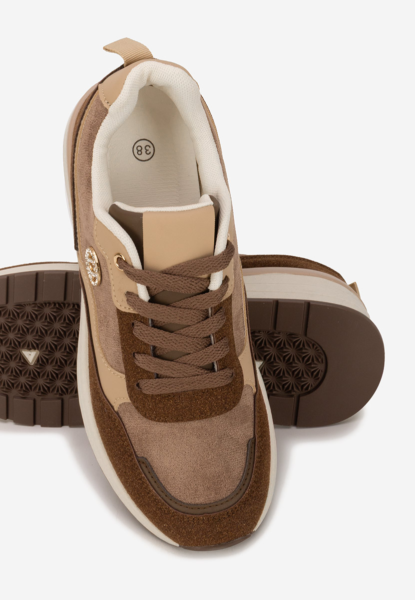 Sneakers με πλατφόρμα Sindya καφε