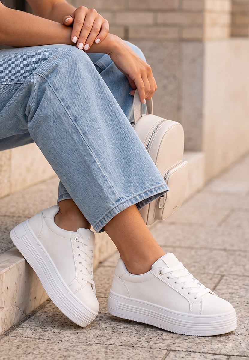 Sneakers με πλατφόρμα Sidoneya λευκά