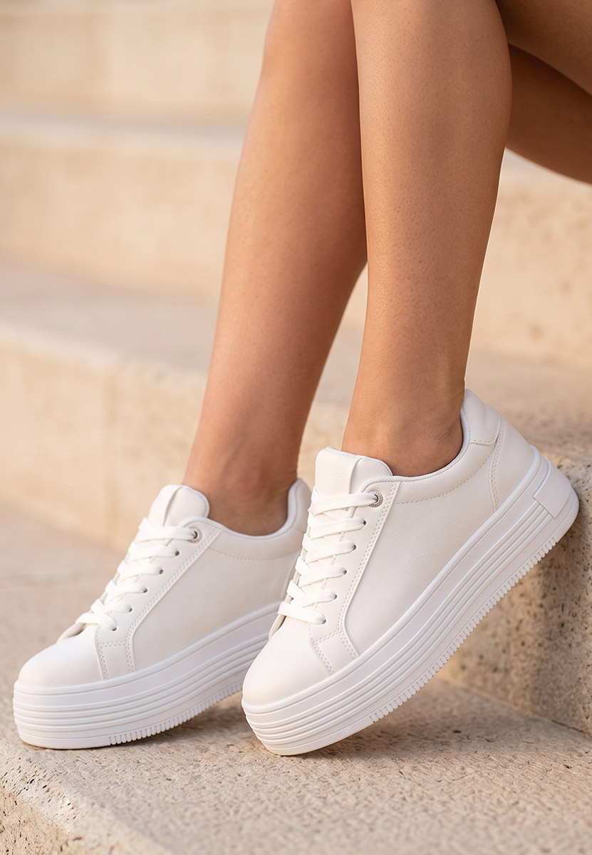 Sneakers με πλατφόρμα Sidoneya λευκά