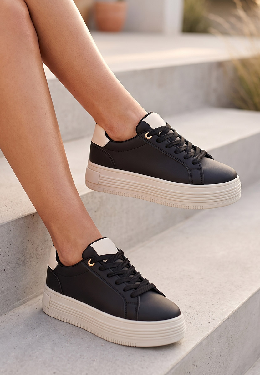 Sneakers με πλατφόρμα Sidoneya μαύρα