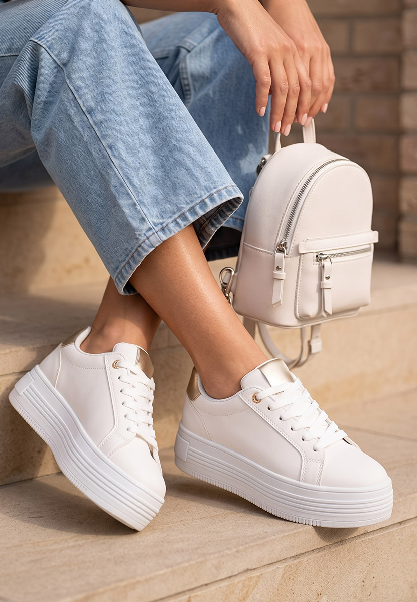 Sneakers με πλατφόρμα Sidoneya V3 λευκά