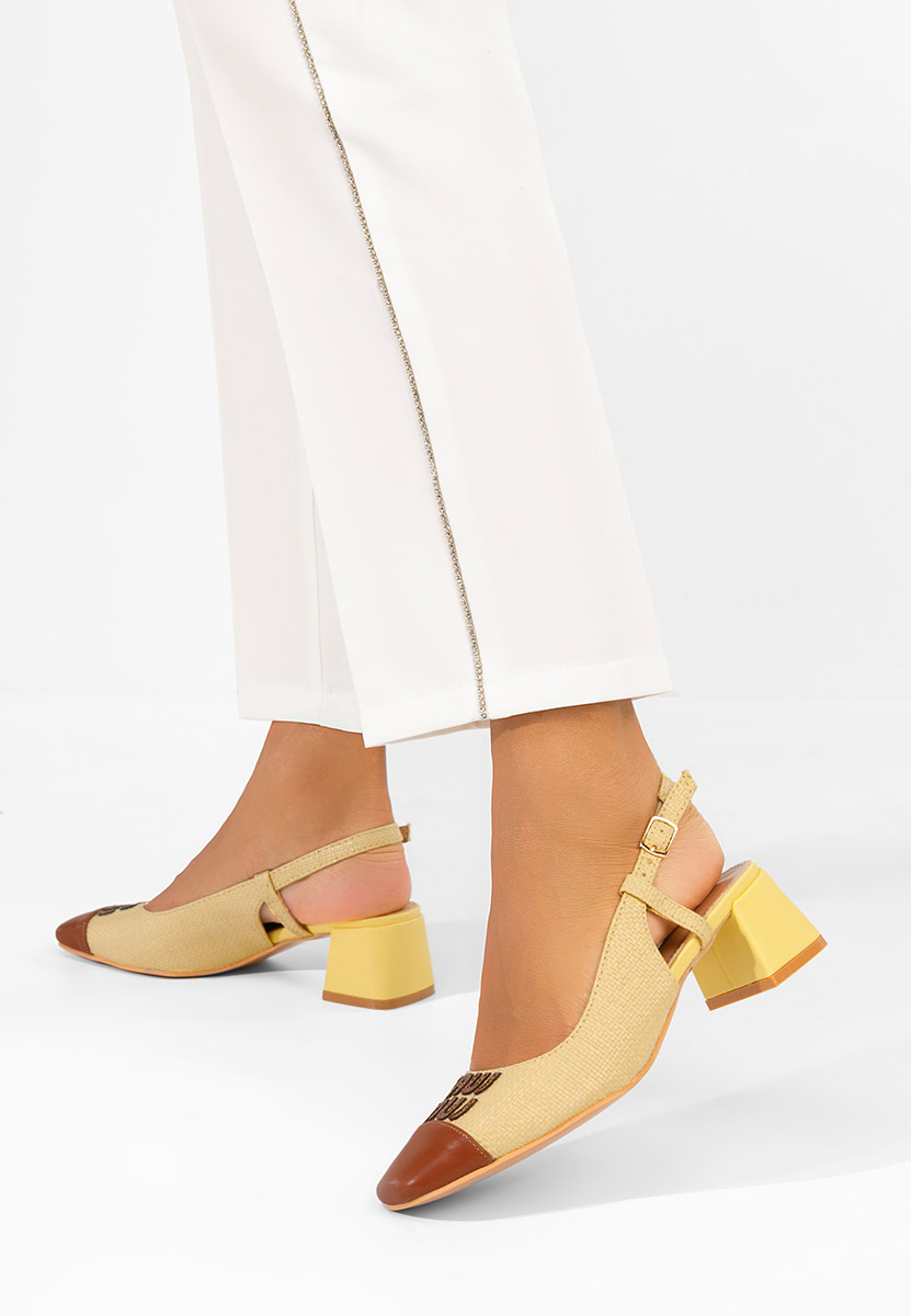 Γόβες slingback Miryam Κιντρινο