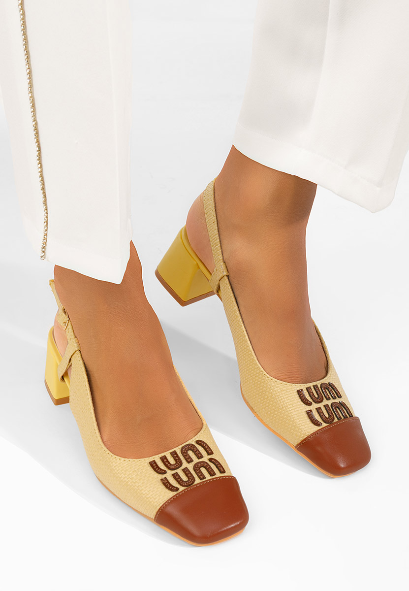 Γόβες slingback Miryam Κιντρινο