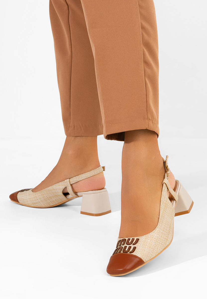 Γόβες slingback Miryam μπεζ