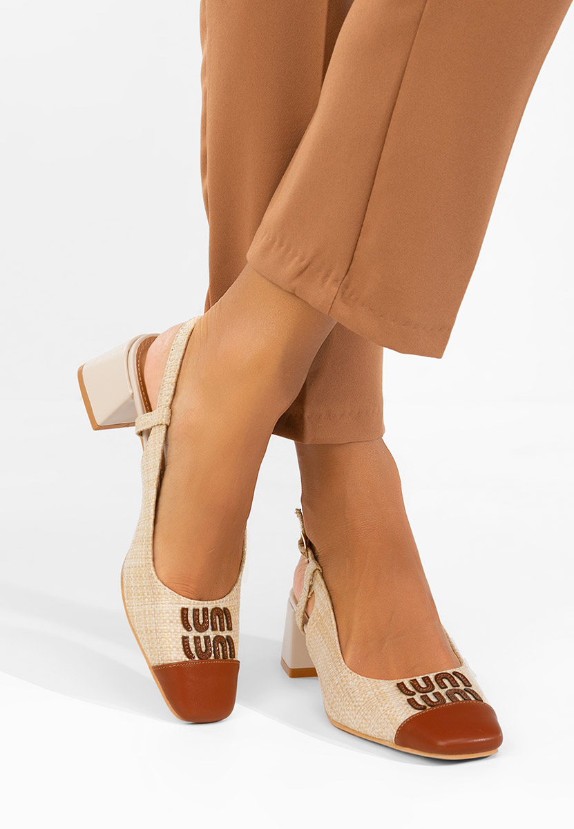 Γόβες slingback Miryam μπεζ