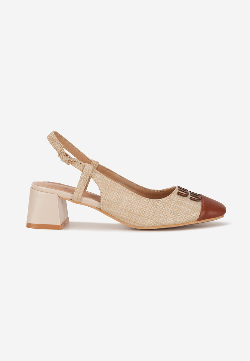 Γόβες slingback Miryam μπεζ
