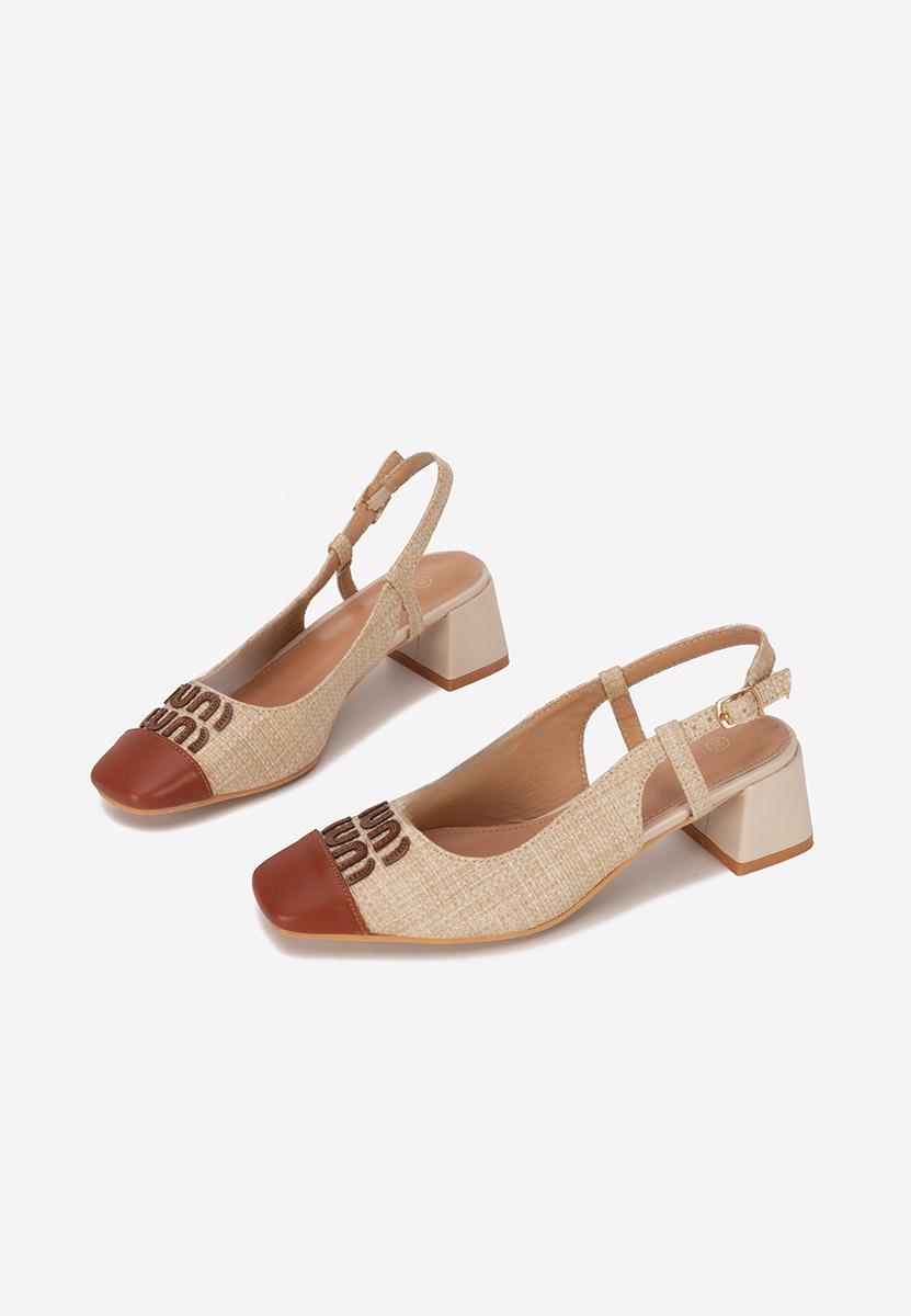 Γόβες slingback Miryam μπεζ