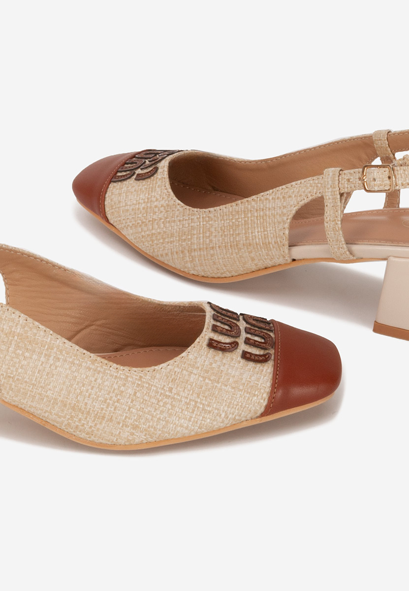 Γόβες slingback Miryam μπεζ