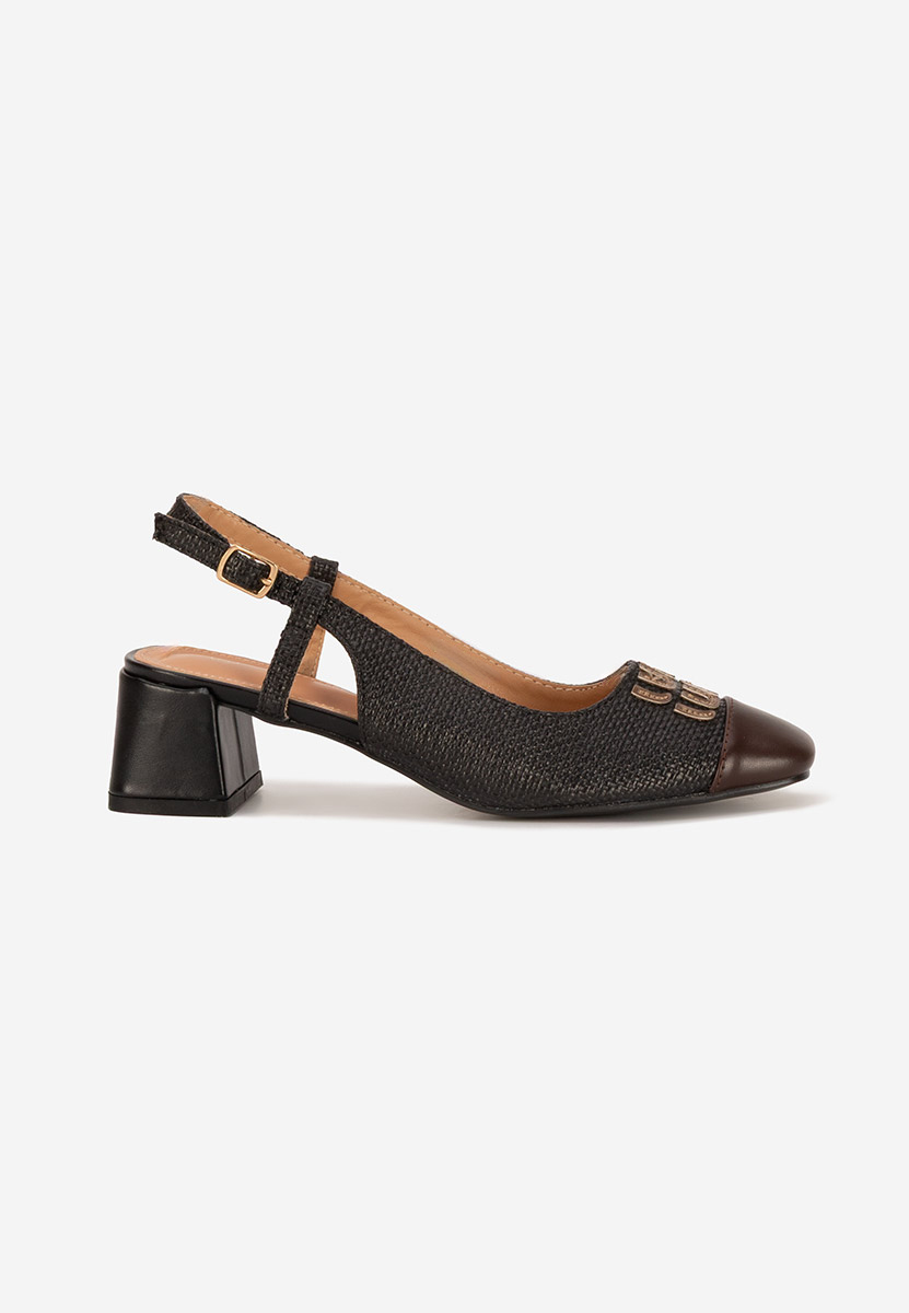 Γόβες slingback Miryam μαύρα