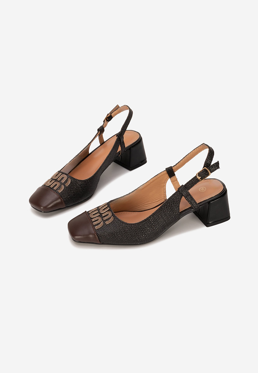 Γόβες slingback Miryam μαύρα