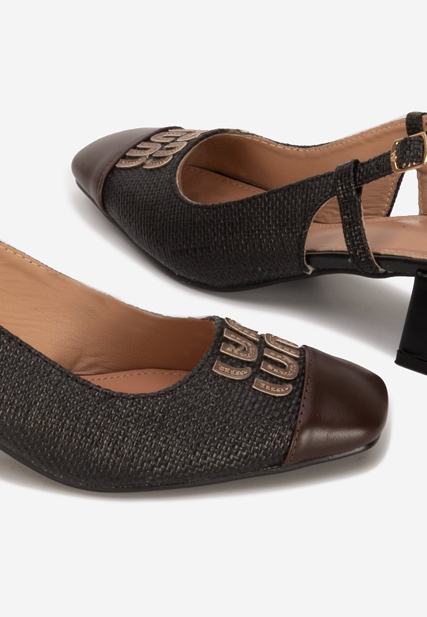 Γόβες slingback Miryam μαύρα