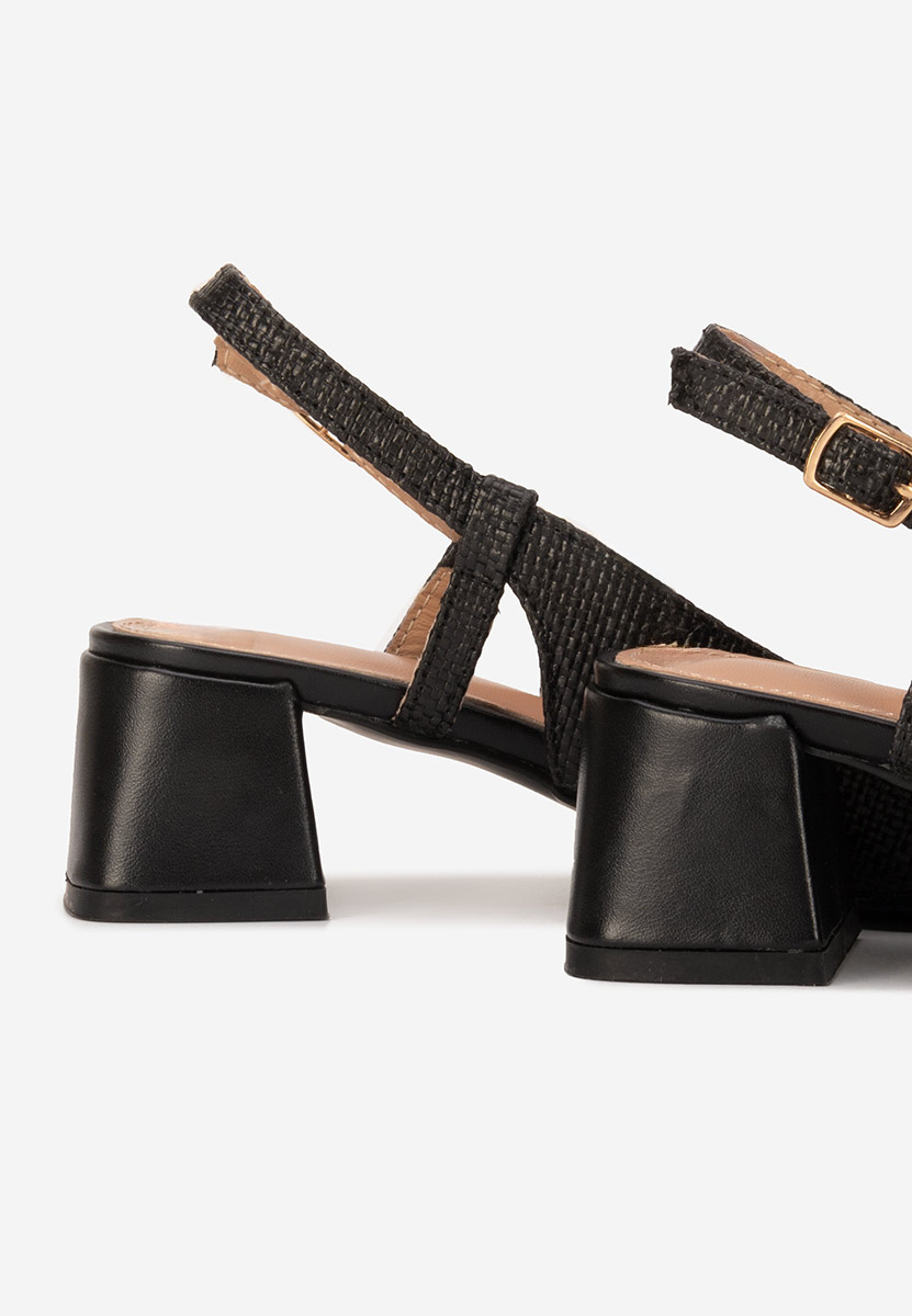 Γόβες slingback Miryam μαύρα