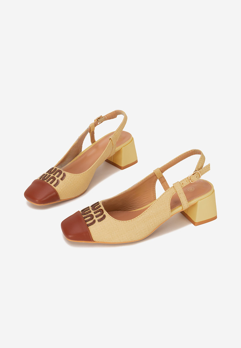 Γόβες slingback Miryam Κιντρινο