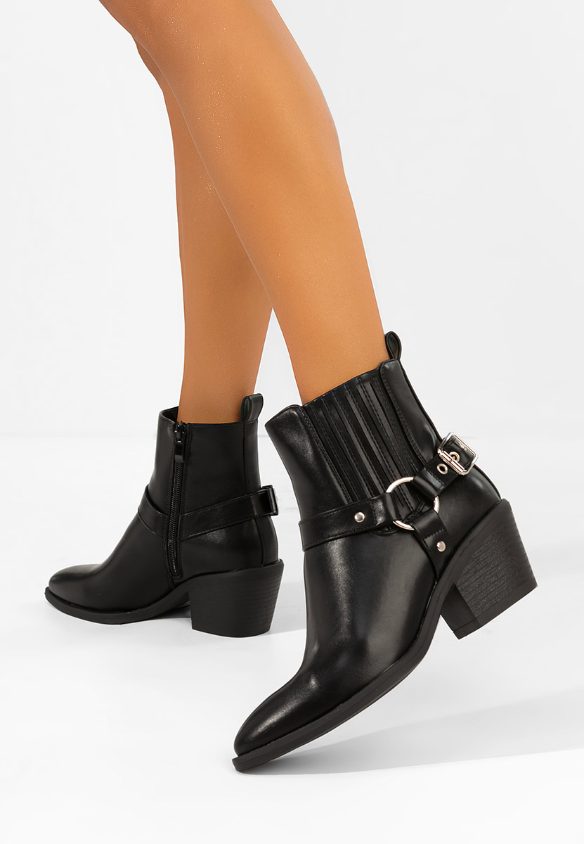 Γυναικεία Μποτάκια Cowboy Frankia Μαύρα