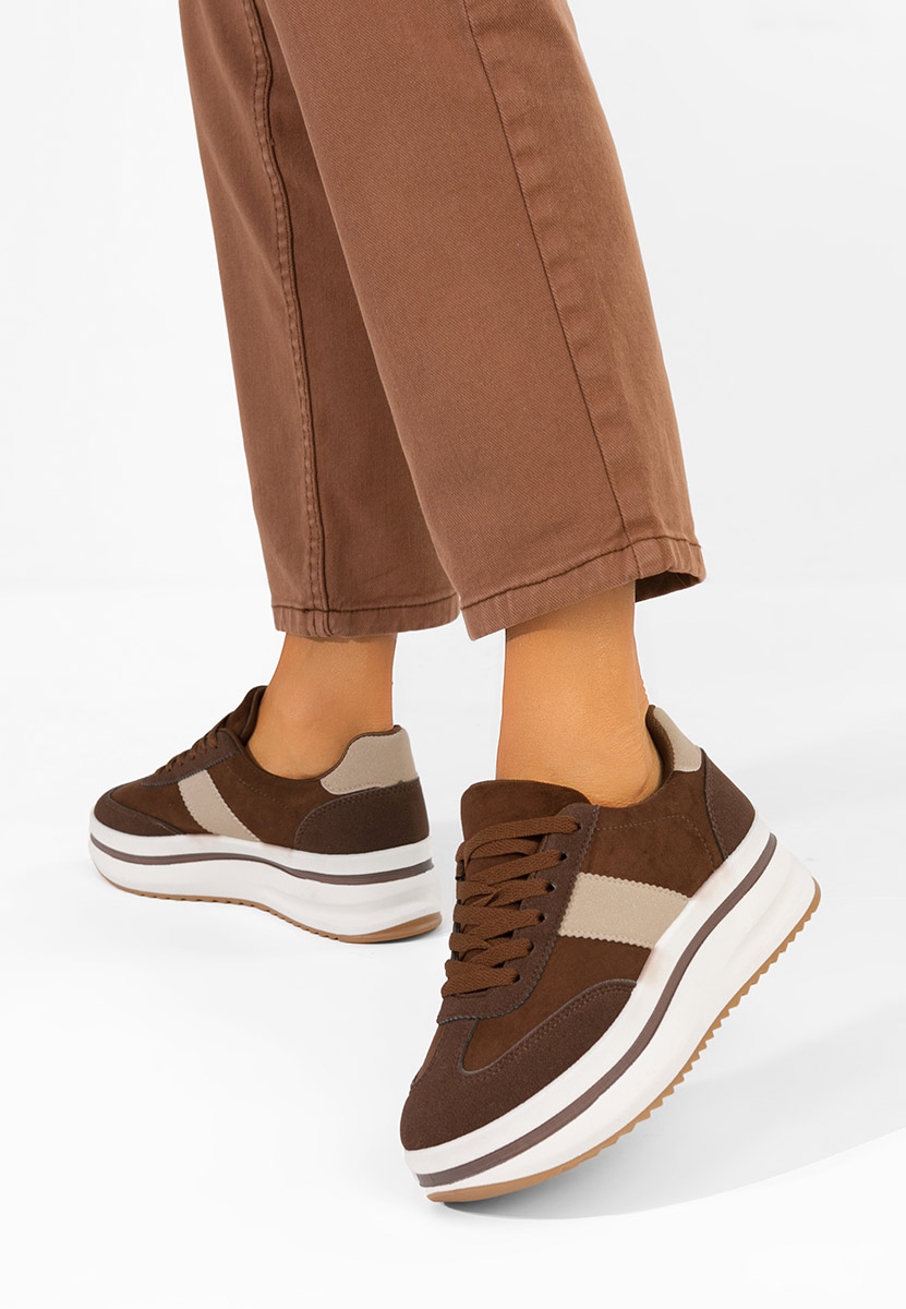 Sneakers με πλατφόρμα Zashia καφε