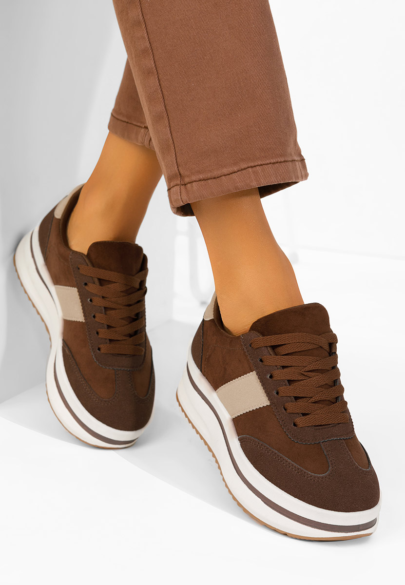 Sneakers με πλατφόρμα Zashia καφε