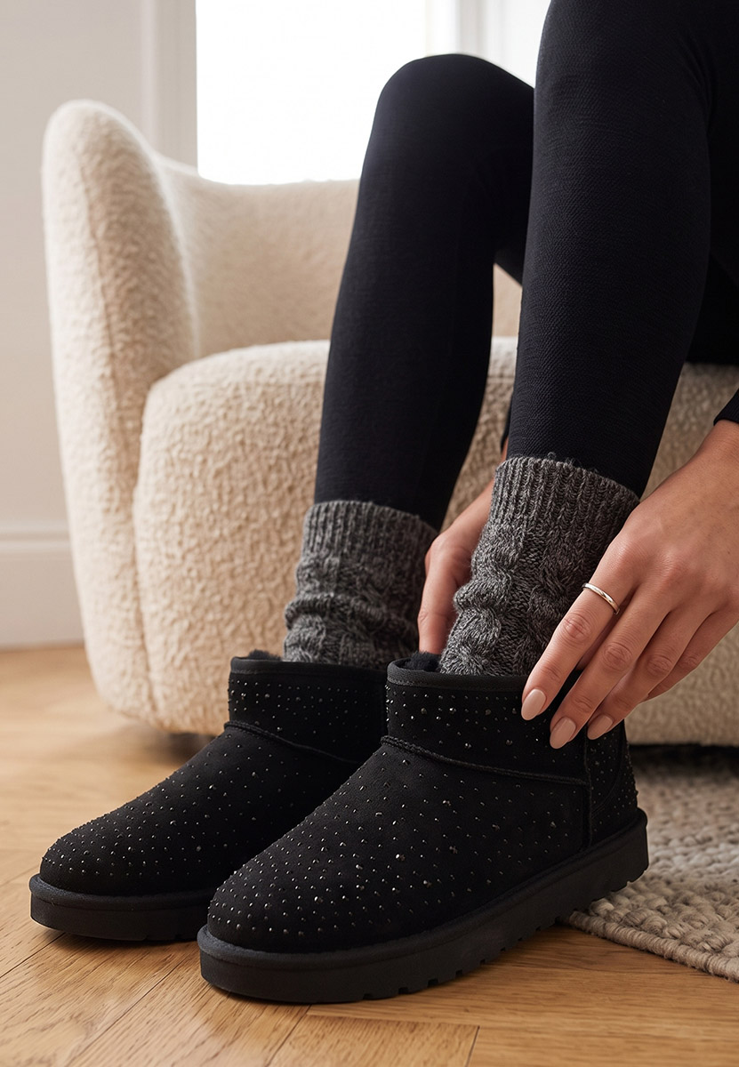Μπότες τύπου UGG Alkia Μαύρα