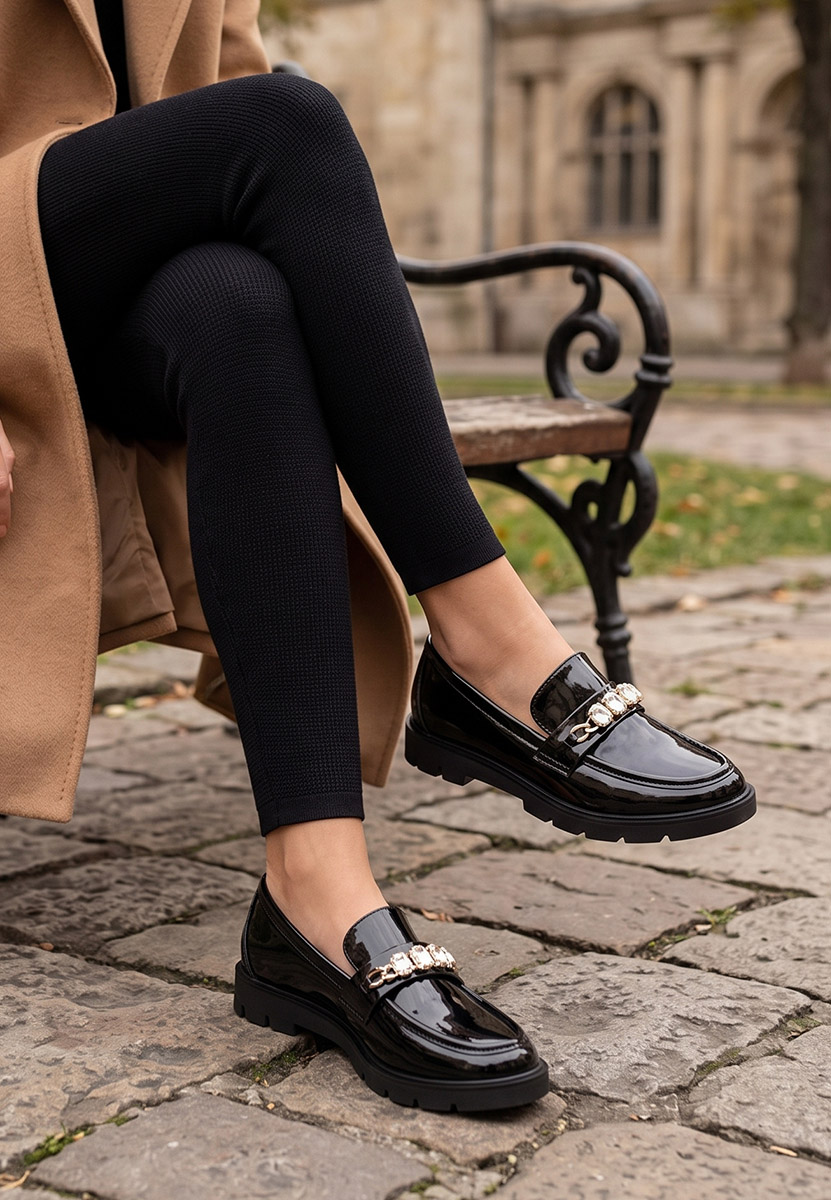 Loafers γυναικεια Anselia μαύρα