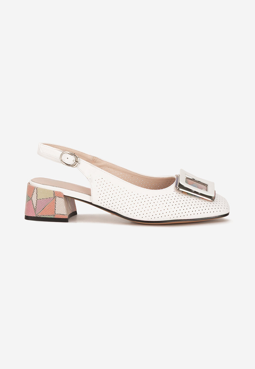 Γόβες slingback Belindia λευκά