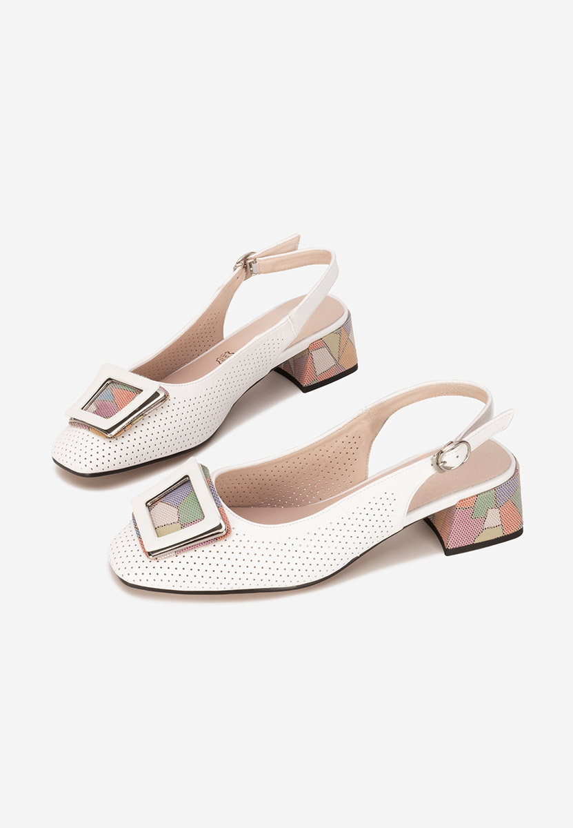 Γόβες slingback Belindia λευκά