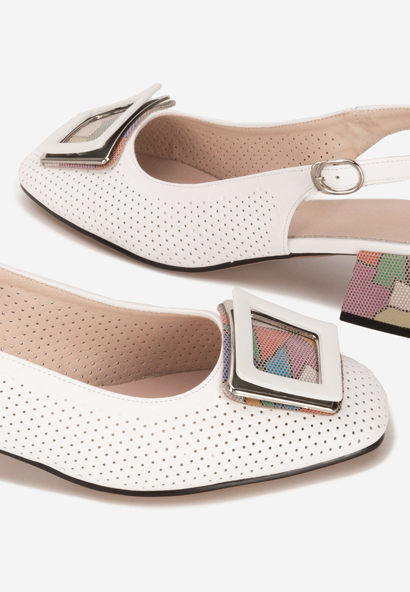 Γόβες slingback Belindia λευκά