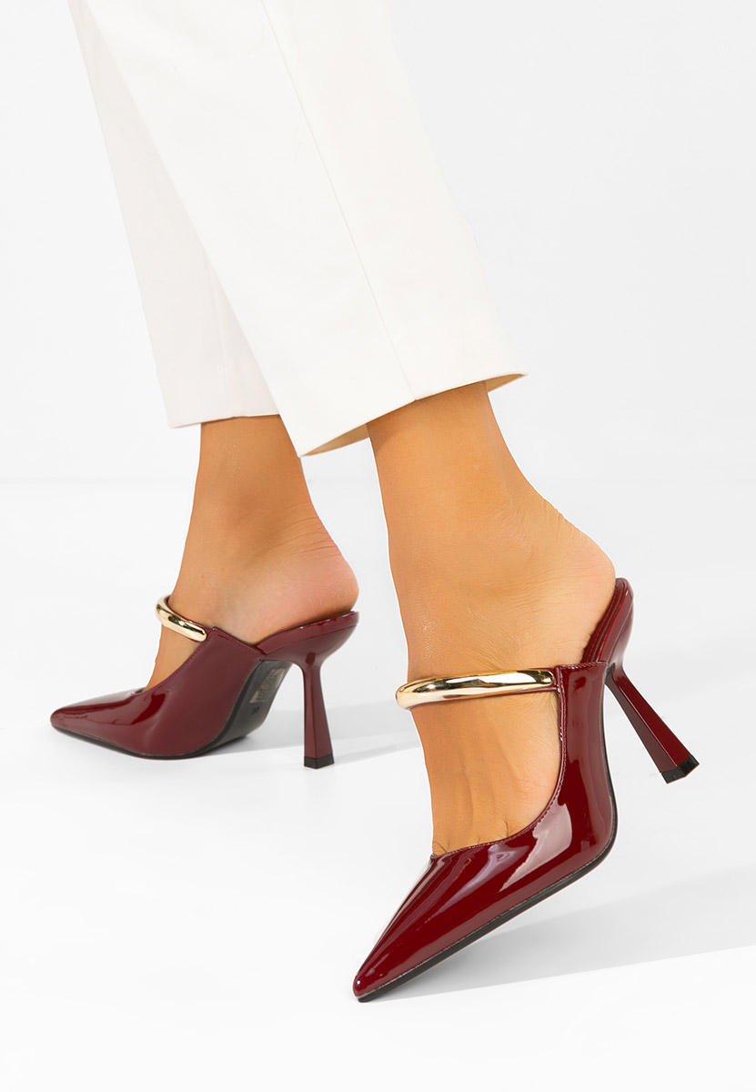 Mule με τακούνι Rosenia μπορντό