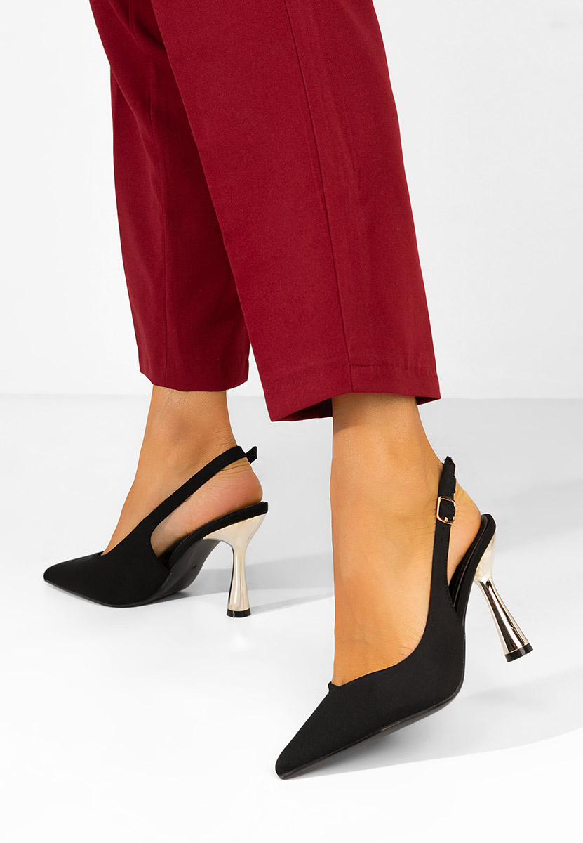 Γόβες slingback Anastassia μαύρα
