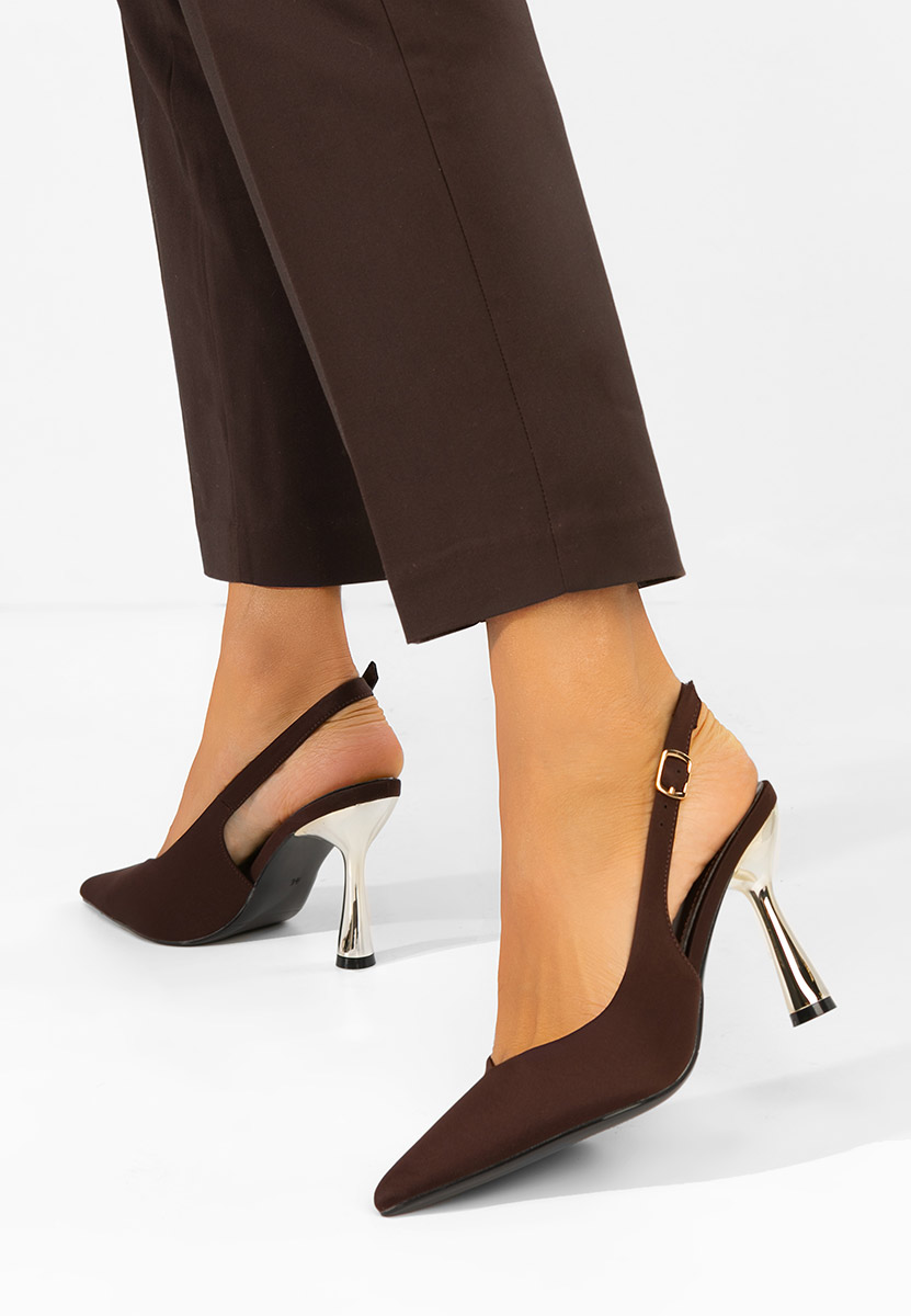 Γόβες slingback Anastassia καφε