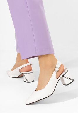 Γόβες slingback Kyanna λευκά