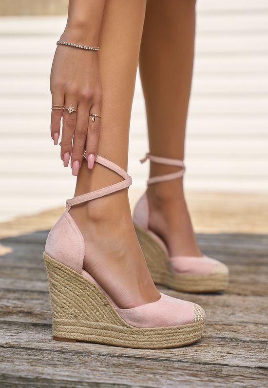Πέδιλα πλατφόρμες Saniza ροζ, Μέγεθος: 38- zapatos