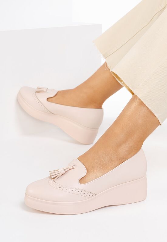 Πλατφόρμες γυναικεία Olbia μπεζ, Μέγεθος: 38- zapatos