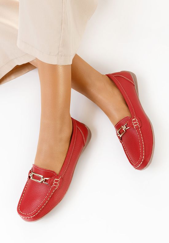 Μοκασίνια γυναικεια δερματινα κοκκινο Celetina, Μέγεθος: 36- zapatos