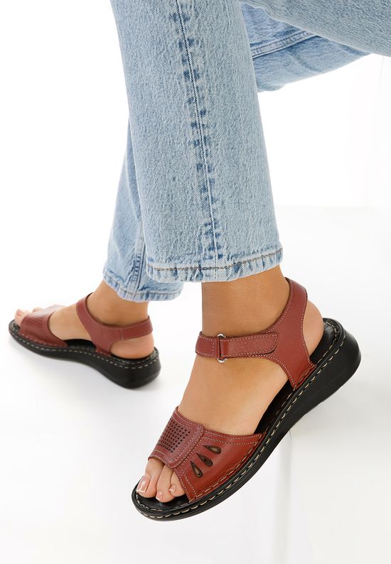 Σανδάλια δερματινα μπορντό Ellena, Μέγεθος: 37- zapatos